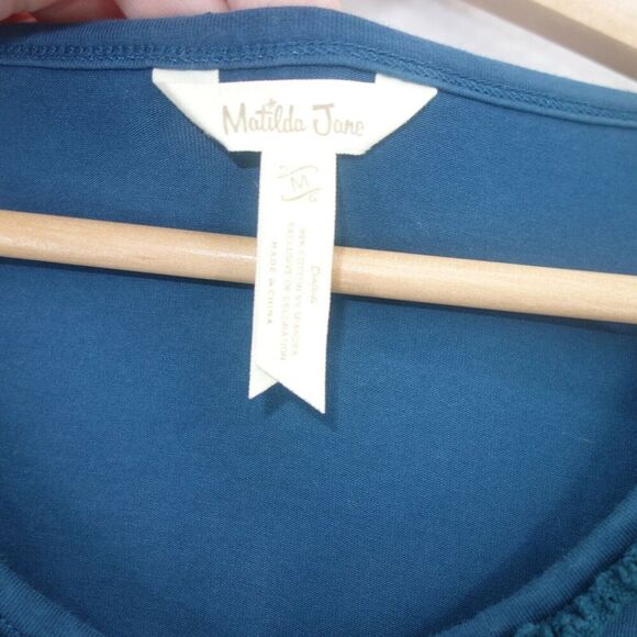 Matilda Jane Clothing Make Believe Hold The Key Dress Teal Blue Women's Medium - Picture 5 of 8